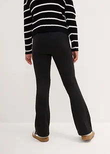 Bootcut jersey broek met geruwde binnenkant, bonprix