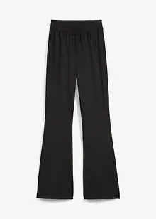 Bootcut jersey broek met geruwde binnenkant, bonprix