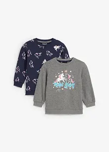 Meisjes sweater van biologisch katoen (set van 2), bonprix