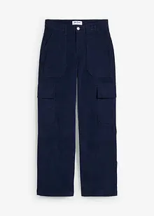 Corduroy cargo broek met stretch, bonprix