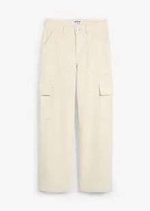 Corduroy cargo broek met stretch, bonprix