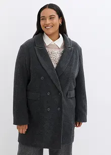 Korte coat wollen look met dubbele knopen, bonprix