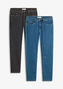 Regular fit stretch jeans, straight (set van 2), bonprix