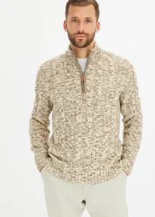 Gemêleerde trui met kabelpatroon, bonprix