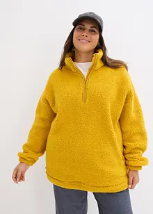 Oversized fleece trui met opstaande kraag en zakken, bonprix