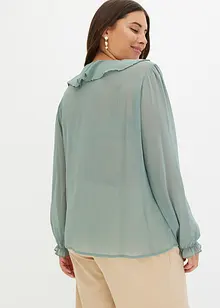 Blouse met volants en kralen, bonprix