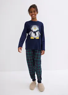 Kinderen pyjama met flanellen broek en biologisch katoen (2-dlg. set), bonprix