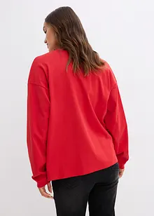 Kerst longsleeve met borduursel, oversized, bonprix