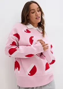 Kersttrui met ronde hals, oversized, bonprix