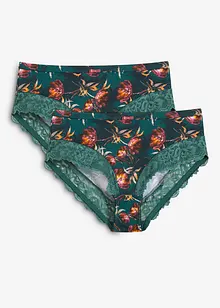 Maxislip met sierlijk kant (set van 2), bonprix