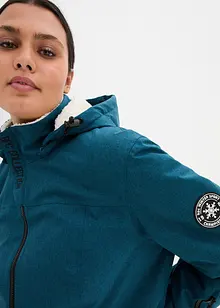 Lange outdoor jas met teddyfleece, waterdicht, bonprix