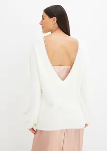 Oversized trui met diep rugdecolleté, bonprix