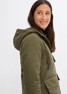 Wijde winterparka met capuchon en teddy voering, bonprix