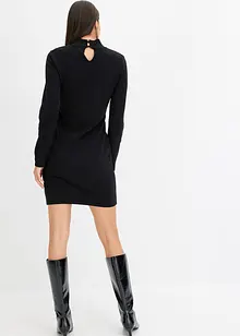 Gebreide jurk met cut-out en stras, bonprix