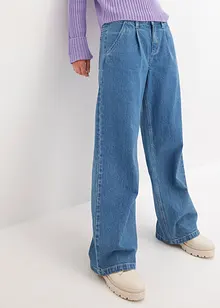 Wide leg jeans met mid waist, bonprix