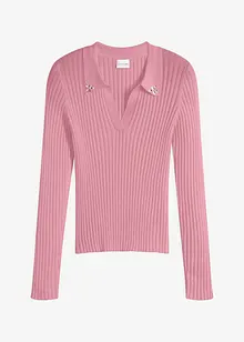 Poloshirt met siersteentjes, bonprix