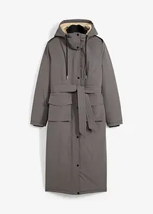 Lange winterparka met ceintuur, bonprix