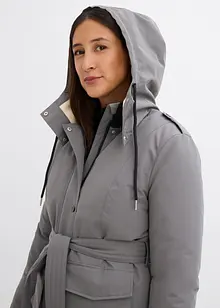 Lange winterparka met ceintuur, bonprix