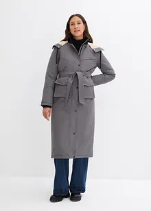 Lange winterparka met ceintuur, bonprix