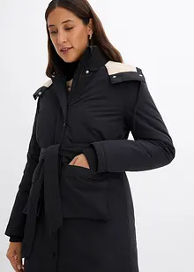 Lange winterparka met ceintuur, bonprix