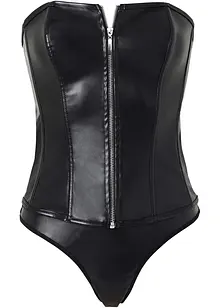 Bustier en string van imitatieleer (2-dlg. set), bonprix