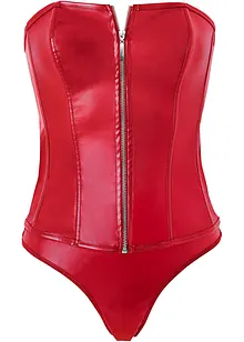 Bustier en string van imitatieleer (2-dlg. set), bonprix