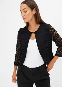 Korte blazer met kant, bonprix