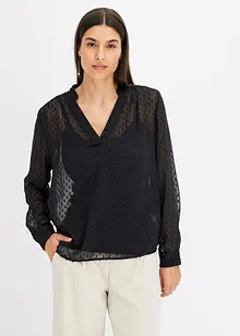 Chiffon blouse met structuur, bonprix