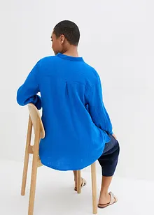Lange mousseline overhemdblouse van katoen, bonprix