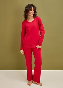 Pyjama van zacht katoen met kant (2-dlg. set), bonprix