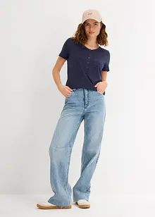 T-shirt met knoopsluiting, bonprix
