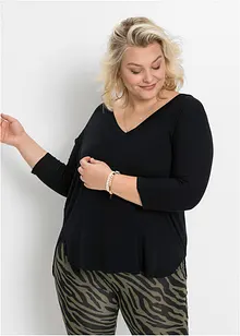 Shirt met 3/4 mouwen in een mix van viscose en elastan, bonprix