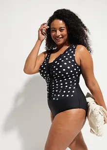 Corrigerend badpak met plooitjes, medium corrigerend, bonprix