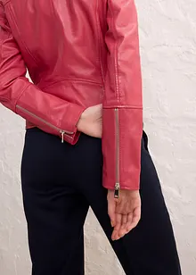Leren biker jas van lamsnappa, bonprix