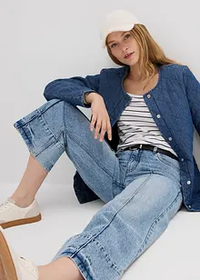 Wide leg jeans mid waist, cropped, bonprix