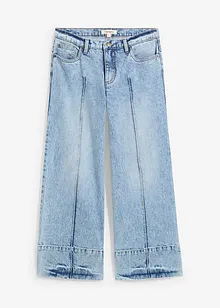 Wide leg jeans mid waist, cropped, bonprix