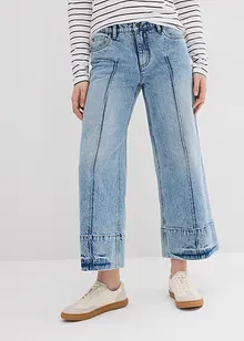 Wide leg jeans mid waist, cropped, bonprix