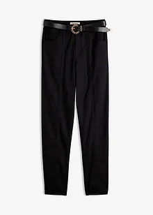 Barrel twill broek met riem, bonprix