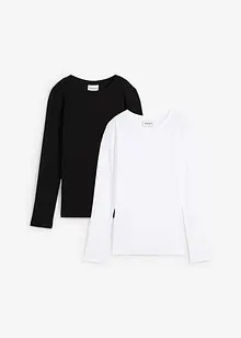 Geribd shirt met biologisch katoen (set van 2), bonprix