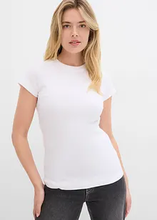 Geribd shirt met korte mouwen (set van 2), bonprix