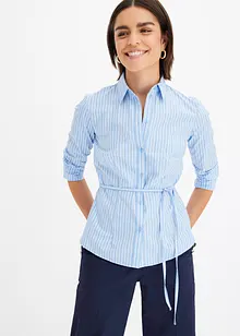 Gestreepte blouse met ceintuur, bonprix