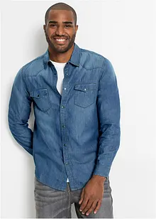 Slim fit spijkeroverhemd, lange mouw, bonprix