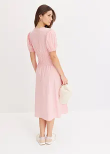 Jurk met elastische taille met plooitjes, bonprix