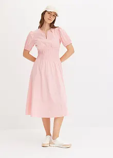 Jurk met elastische taille met plooitjes, bonprix