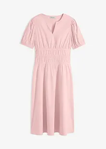 Jurk met elastische taille met plooitjes, bonprix