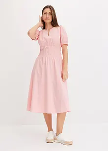 Jurk met elastische taille met plooitjes, bonprix