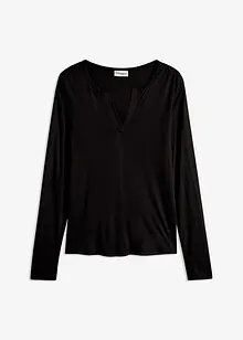 Henley shirt van zachte viscose, bonprix