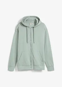Sweatjack met capuchon van puur biologisch katoen, loose fit, bonprix
