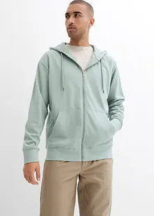 Sweatjack met capuchon van puur biologisch katoen, loose fit, bonprix