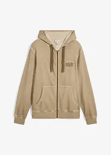 Sweatvest met capuchon in washed out look, bonprix